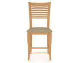 Canadel Upholstered Counter Stool 8229 in XY Faux Leather and 20 Caramel Washed and Fixed Base, front view