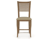 Canadel Upholstered Counter Stool 8229 in XY Faux Leather and 25 Pecan Washed and Fixed Base, front view