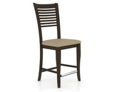 Canadel Upholstered Counter Stool 8229 in XY Faux Leather and 59 Davy's Grey and Fixed Base, three-quarter view
