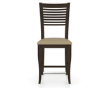 Canadel Upholstered Counter Stool 8229 in XY Faux Leather and 59 Davy's Grey and Fixed Base, front view