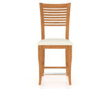 Canadel Upholstered Counter Stool 8229 in YJ Faux Leather and 01 Honey Washed and Fixed Base, front view