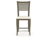 Canadel Upholstered Counter Stool 8229 in YJ Faux Leather and 08 Shadow and Fixed Base, front view