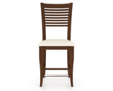 Canadel Upholstered Counter Stool 8229 in YJ Faux Leather and 19 Cognac Washed and Fixed Base, front view