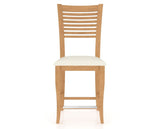 Canadel Upholstered Counter Stool 8229 in YJ Faux Leather and 20 Caramel Washed and Fixed Base, front view
