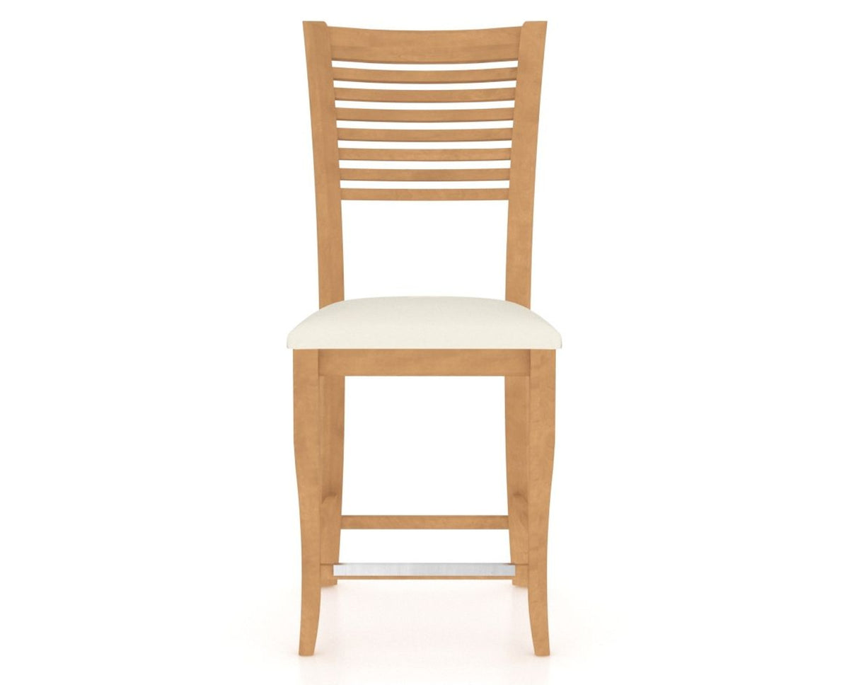 Canadel Upholstered Counter Stool 8229 in YJ Faux Leather and 20 Caramel Washed and Fixed Base, front view