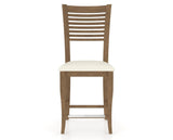 Canadel Upholstered Counter Stool 8229 in YJ Faux Leather and 25 Pecan Washed and Fixed Base, front view