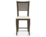 Canadel Upholstered Counter Stool 8229 in YJ Faux Leather and 29 Hazelnut Washed and Fixed Base, front view