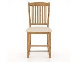 Canadel Champlain Upholstered Counter Stool 8232 in 6K Sunbrella® and 01 Honey Washed and Fixed Base, front view