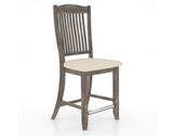Canadel Champlain Upholstered Counter Stool 8232 in 6K Sunbrella® and 08 Shadow and Fixed Base, three-quarter view