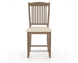 Canadel Champlain Upholstered Counter Stool 8232 in 6K Sunbrella® and 25 Pecan Washed and Fixed Base, front view
