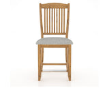 Canadel Champlain Upholstered Counter Stool 8232 in 7C Fabric and 01 Honey Washed and Fixed Base, front view