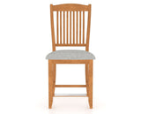 Canadel Upholstered Counter Stool 8232 in 7C Fabric and 01 Honey Washed and Fixed Base, front view
