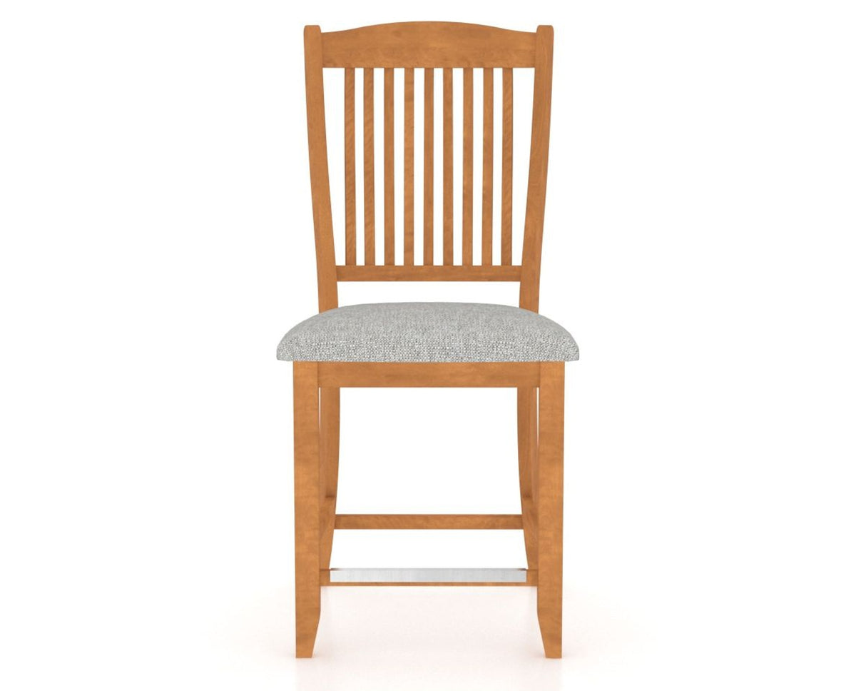 Canadel Upholstered Counter Stool 8232 in 7C Fabric and 01 Honey Washed and Fixed Base, front view