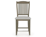 Canadel Upholstered Counter Stool 8232 in 7C Fabric and 08 Shadow and Fixed Base, front view