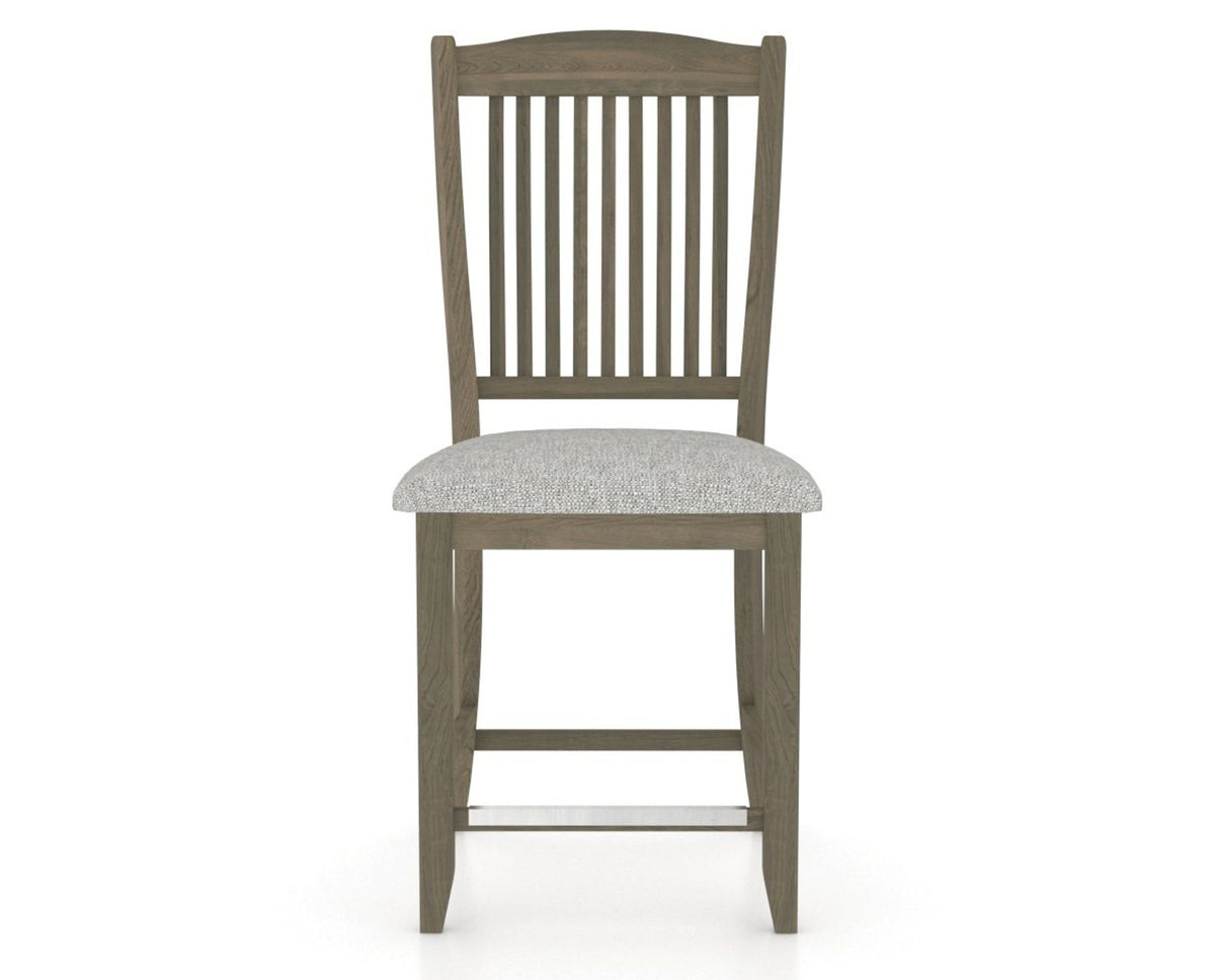 Canadel Upholstered Counter Stool 8232 in 7C Fabric and 08 Shadow and Fixed Base, front view