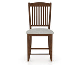 Canadel Upholstered Counter Stool 8232 in 7C Fabric and 19 Cognac Washed and Fixed Base, front view