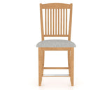 Canadel Upholstered Counter Stool 8232 in 7C Fabric and 20 Caramel Washed and Fixed Base, front view