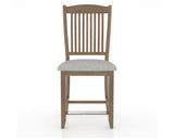 Canadel Champlain Upholstered Counter Stool 8232 in 7C Fabric and 25 Pecan Washed and Fixed Base, front view