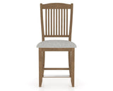 Canadel Upholstered Counter Stool 8232 in 7C Fabric and 25 Pecan Washed and Fixed Base, front view