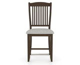 Canadel Upholstered Counter Stool 8232 in 7C Fabric and 29 Hazelnut Washed and Fixed Base, front view