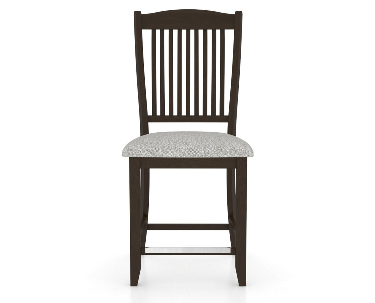 Canadel Upholstered Counter Stool 8232 in 7C Fabric and 59 Davy's Grey and Fixed Base, front view