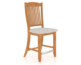 Canadel Upholstered Counter Stool 8232 in FP Crypton® and 01 Honey Washed and Fixed Base, three-quarter view