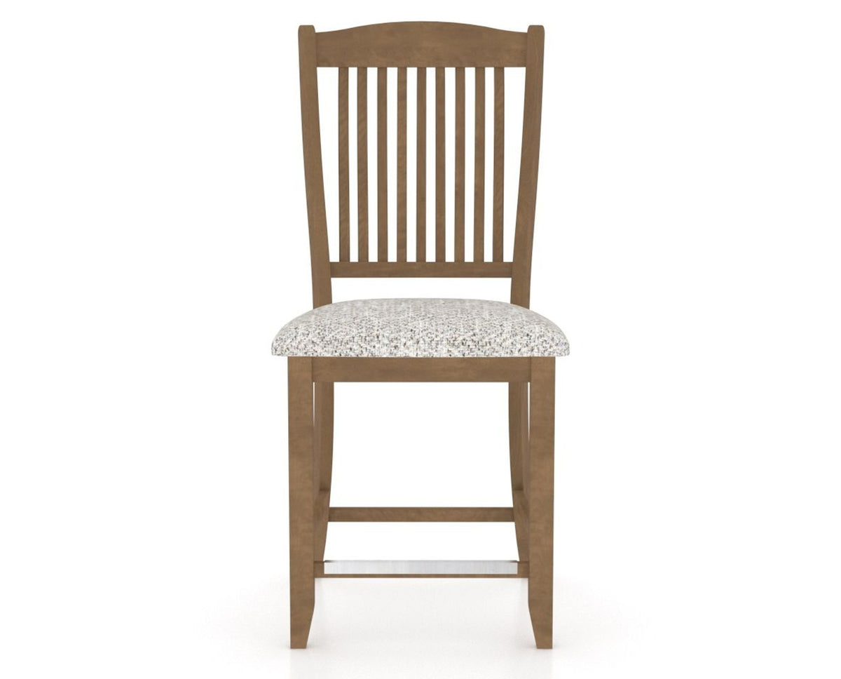Canadel Upholstered Counter Stool 8232 in FP Crypton® and 25 Pecan Washed and Fixed Base, front view