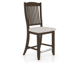 Canadel Upholstered Counter Stool 8232 in FP Crypton® and 29 Hazelnut Washed and Fixed Base, three-quarter view