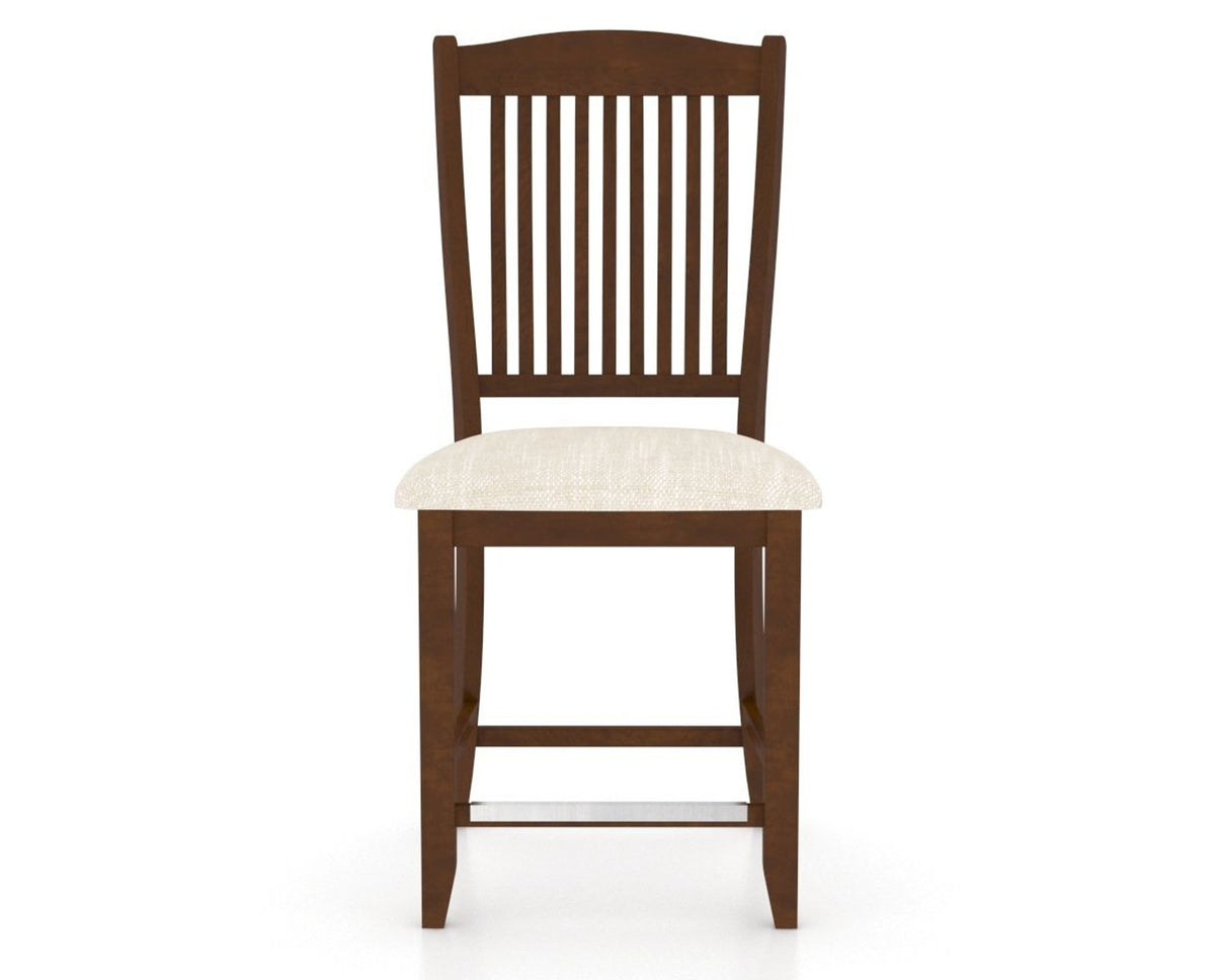 Canadel Upholstered Counter Stool 8232 in FT InsideOut® and 19 Cognac Washed and Fixed Base, front view