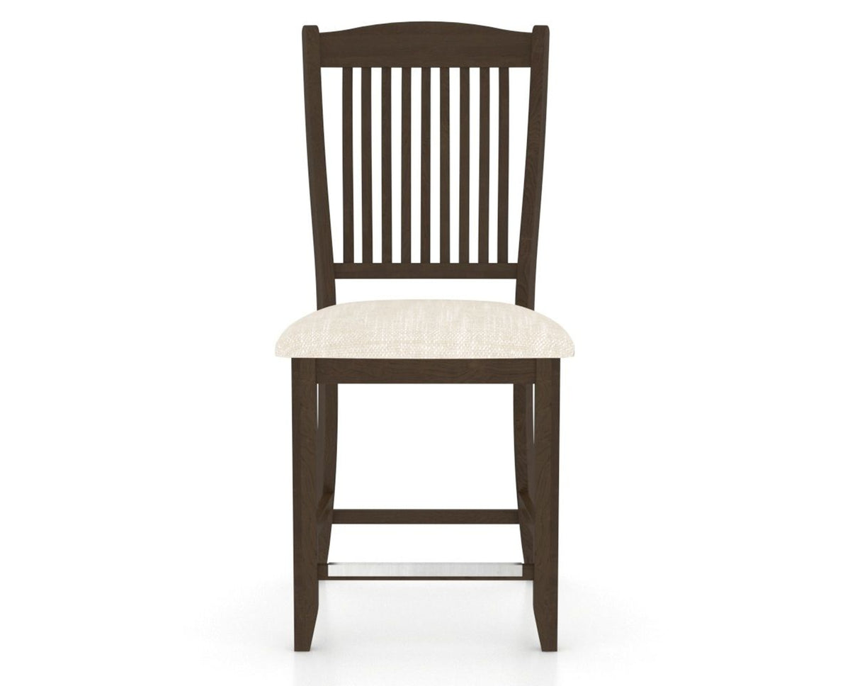 Canadel Upholstered Counter Stool 8232 in FT InsideOut® and 29 Hazelnut Washed and Fixed Base, front view