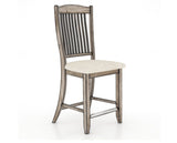 Canadel Champlain Upholstered Counter Stool 8232 in FT InsideOut® and 72 Heritage Nature and Fixed Base, three-quarter view