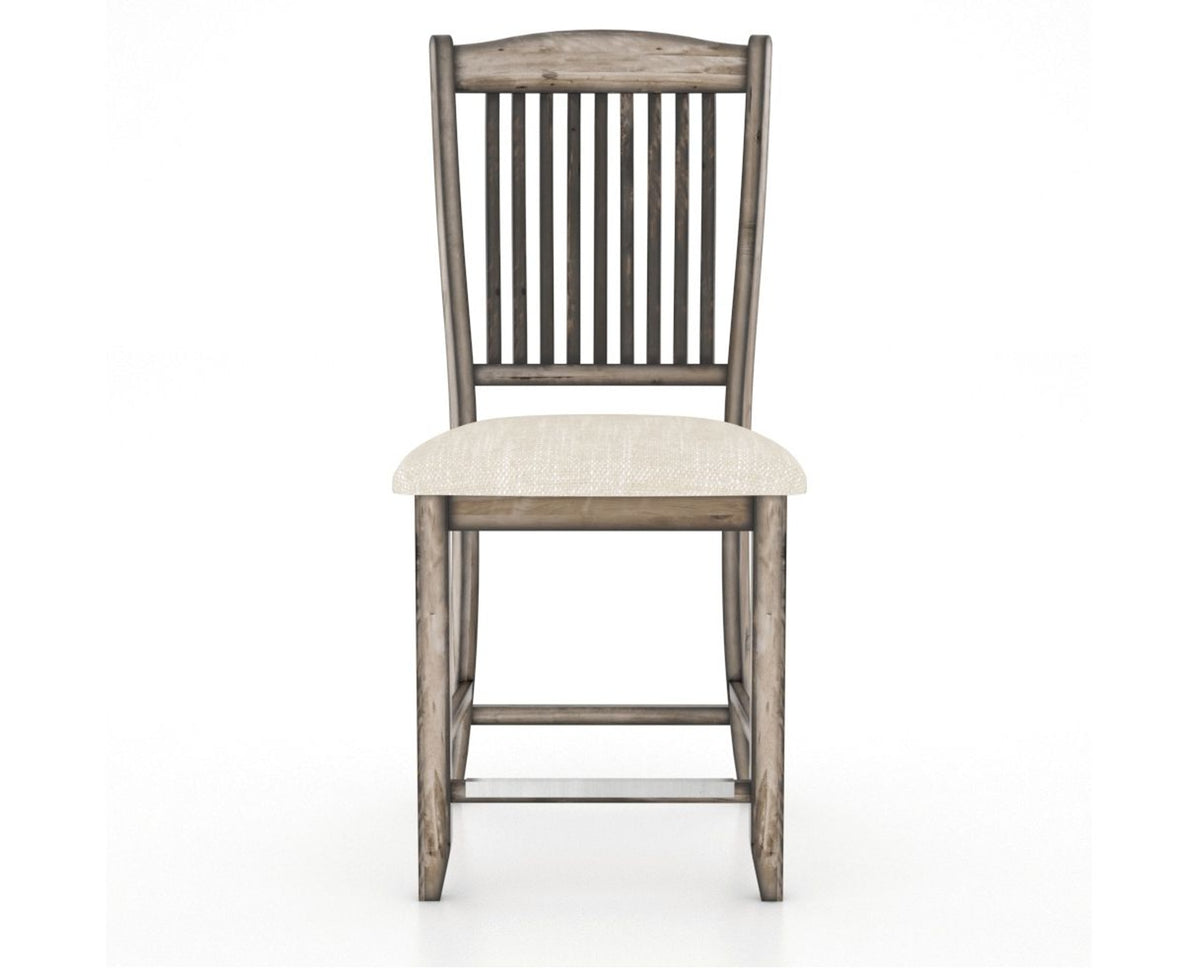 Canadel Champlain Upholstered Counter Stool 8232 in FT InsideOut® and 72 Heritage Nature and Fixed Base, front view