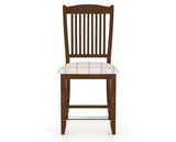 Canadel Upholstered Counter Stool 8232 in OZ Fabric and 19 Cognac Washed and Fixed Base, front view