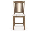 Canadel Upholstered Counter Stool 8232 in OZ Fabric and 25 Pecan Washed and Fixed Base, front view