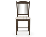 Canadel Upholstered Counter Stool 8232 in OZ Fabric and 29 Hazelnut Washed and Fixed Base, front view