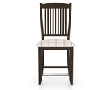 Canadel Upholstered Counter Stool 8232 in OZ Fabric and 59 Davy's Grey and Fixed Base, front view