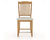 Canadel Champlain Upholstered Counter Stool 8232 in TB Fabric and 01 Honey Washed and Fixed Base, front view