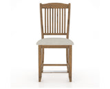 Canadel Champlain Upholstered Counter Stool 8232 in TB Fabric and 03 Oak Washed and Fixed Base, front view