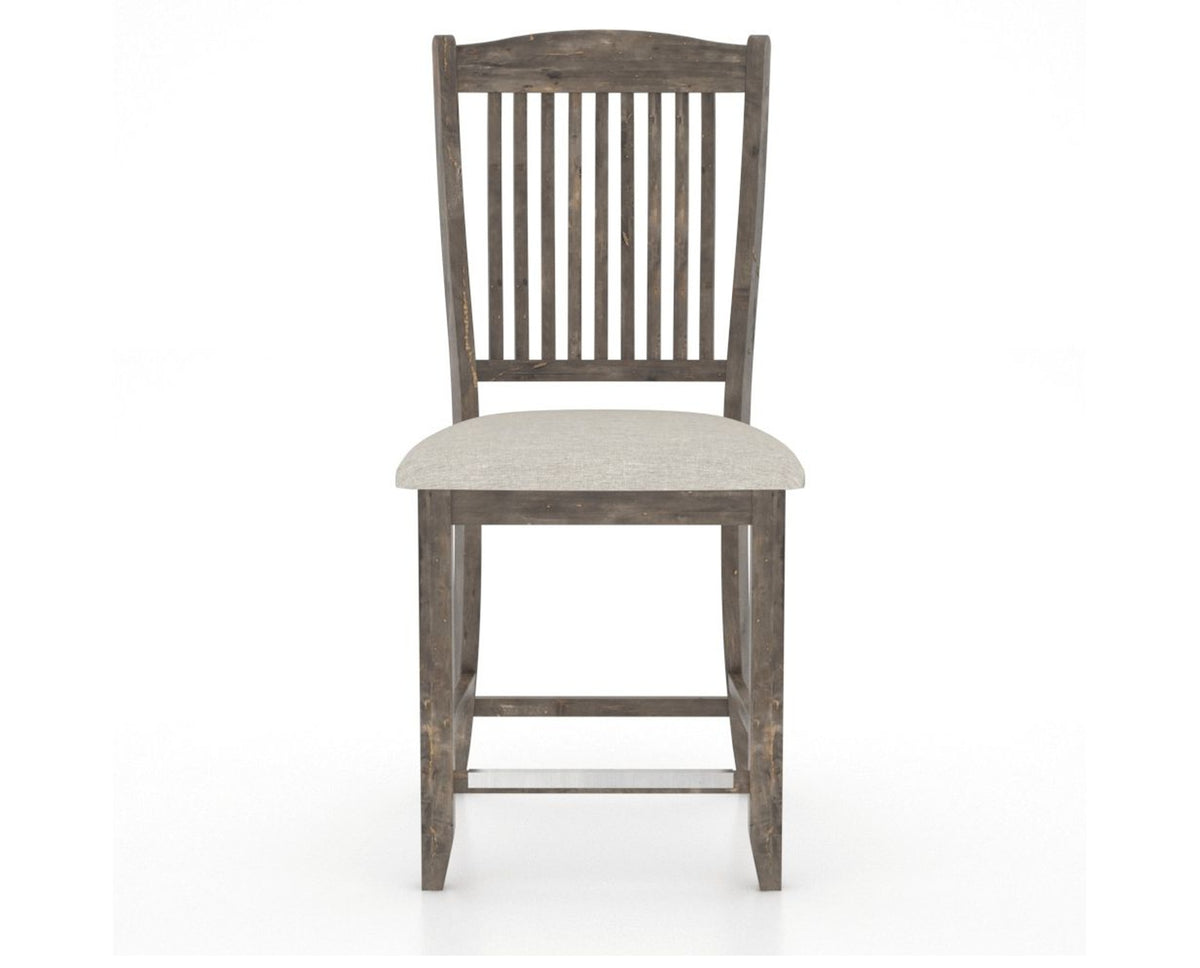 Canadel Champlain Upholstered Counter Stool 8232 in TB Fabric and 08 Shadow and Fixed Base, front view