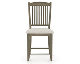 Canadel Upholstered Counter Stool 8232 in TB Fabric and 08 Shadow and Fixed Base, front view