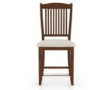 Canadel Upholstered Counter Stool 8232 in TB Fabric and 19 Cognac Washed and Fixed Base, front view