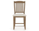 Canadel Upholstered Counter Stool 8232 in TB Fabric and 25 Pecan Washed and Fixed Base, front view