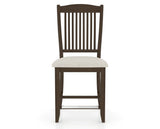 Canadel Upholstered Counter Stool 8232 in TB Fabric and 29 Hazelnut Washed and Fixed Base, front view