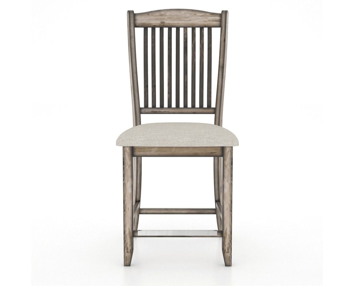 Canadel Champlain Upholstered Counter Stool 8232 in TB Fabric and 72 Heritage Nature and Fixed Base, front view