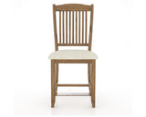 Canadel Champlain Upholstered Counter Stool 8232 in TW Fabric and 03 Oak Washed and Fixed Base, front view
