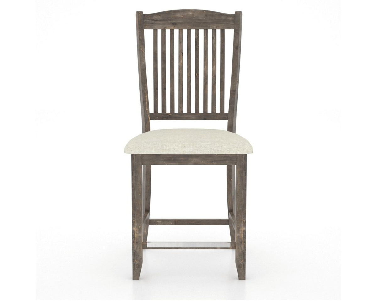 Canadel Champlain Upholstered Counter Stool 8232 in TW Fabric and 08 Shadow and Fixed Base, front view