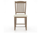Canadel Champlain Upholstered Counter Stool 8232 in TW Fabric and 25 Pecan Washed and Fixed Base, front view