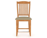 Canadel Upholstered Counter Stool 8232 in XY Faux Leather and 01 Honey Washed and Fixed Base, front view