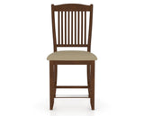 Canadel Upholstered Counter Stool 8232 in XY Faux Leather and 19 Cognac Washed and Fixed Base, front view
