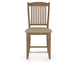 Canadel Upholstered Counter Stool 8232 in XY Faux Leather and 25 Pecan Washed and Fixed Base, front view
